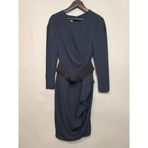 Dennis Merotto Pleated Ruched Sheath Dress Size 4